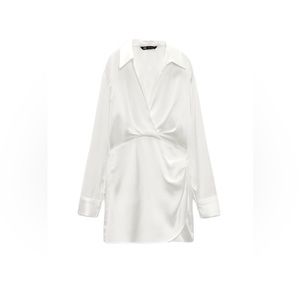 Zara: White satin dress